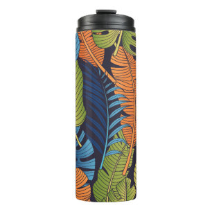 Bouteilles Isothermes Feuilles tropicaux, motif sans couture fleurie.