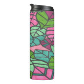 Bouteilles Isothermes Feuilles tropicaux verts et roses  (Tourné sur la droite)