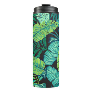 Bouteilles Isothermes Feuilles tropicaux verts : motif vintage.