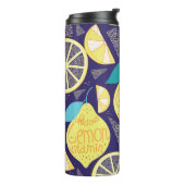 Bouteilles Isothermes Feux de citrons : bleu foncé Motif brillant (Tourné sur la gauche)