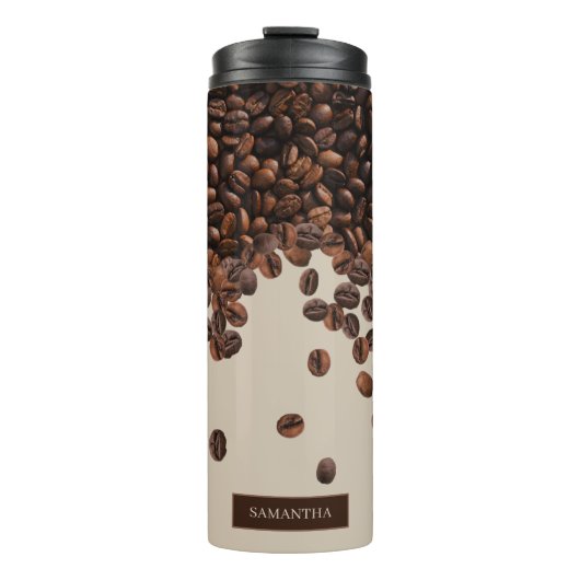 Bouteilles Isothermes Fèves de café Nom personnalisé (Devant)