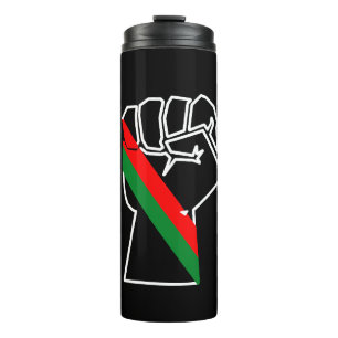 Bouteilles Isothermes fierté noire drapeau rouge vert poing panafricain 