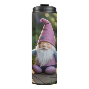 Bouteilles Isothermes Figurine de gnome en peluche avec panier tressé en