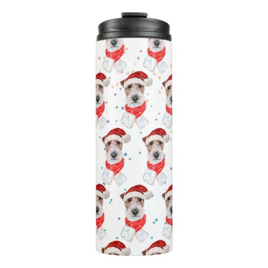 Bouteilles Isothermes Fil Fox Terrier Chien race Étoiles de Noël (Devant)