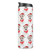 Bouteilles Isothermes Fil Fox Terrier Chien race Étoiles de Noël (Tourné sur la droite)