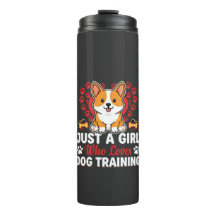 Bouteilles Isothermes Fille aime la formation de chien Corgi