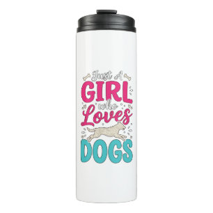 Bouteilles Isothermes Fille aime les chiens Typographie de gravure vinta