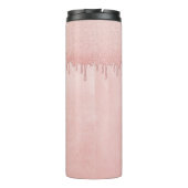 Bouteilles Isothermes Fille Blush parties scintillant rose gouttes Monog (Dos)