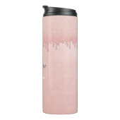 Bouteilles Isothermes Fille Blush parties scintillant rose gouttes Monog (Tourné sur la droite)