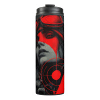 Fille Cyberpunk Dystopique Rebelle Cible Rouge