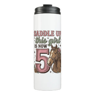 Bouteilles Isothermes Fille de selle 5e anniversaire Cheval Chemise de c