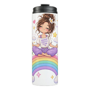 Bouteilles Isothermes Fille de Yoga Respirer Étirer Flux Thermal Tumbler