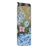 Bouteilles Isothermes *~* Fille Floral Rose Parties scintillant Hydrange (Tourné sur la droite)