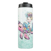 Bouteilles Isothermes *~* Fille Glam Mermaid Parties scintillant Mer (Devant)