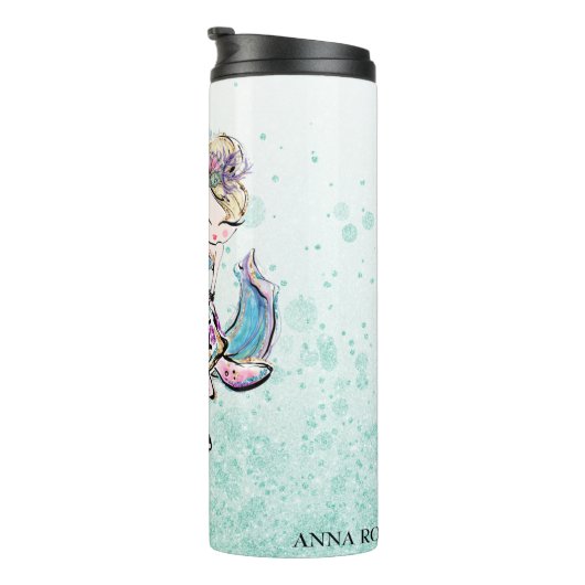 Bouteilles Isothermes *~* Fille Glam Mermaid Parties scintillant Mer (Tourné sur la droite)