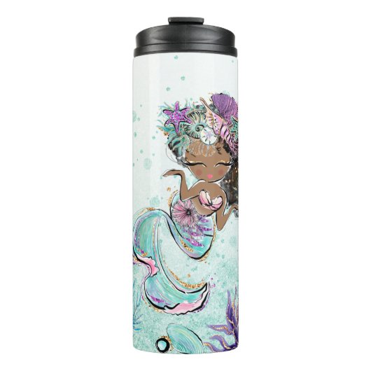Bouteilles Isothermes *~ Fille Glam Sirène Parties scintillant Tortue de (Devant)