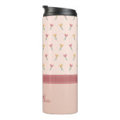 Bouteilles Isothermes Fille Pastel Peach Heart Flower Motif & Monogramme (Tourné sur la droite)
