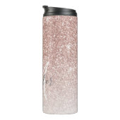 Bouteilles Isothermes Fille Rose Parties scintillant or Blush Monogramme (Tourné sur la droite)