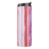 Bouteilles Isothermes Fille violet rose rose rouge rayures Noël (Tourné sur la gauche)
