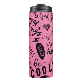 Bouteilles Isothermes Filles Calligraphic : Motif de mode sans couture