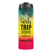 Bouteilles Isothermes Filles Voyage, Couronne Année & Nom Vert Jaune Rou (Devant)