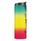 Bouteilles Isothermes Filles Voyage, Couronne Année & Nom Vert Jaune Rou (Tourné sur la gauche)