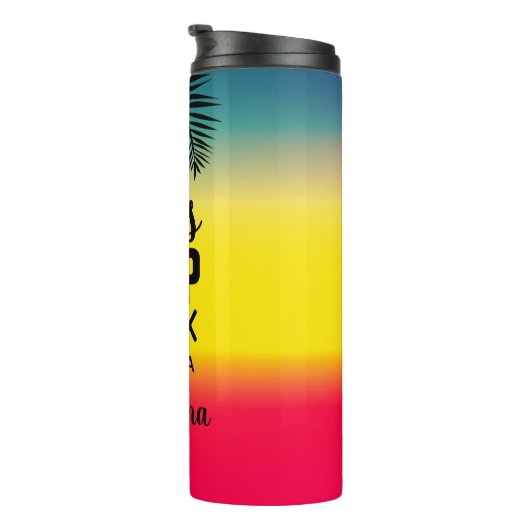 Bouteilles Isothermes Filles Voyage, Couronne Année & Nom Vert Jaune Rou (Tourné sur la droite)