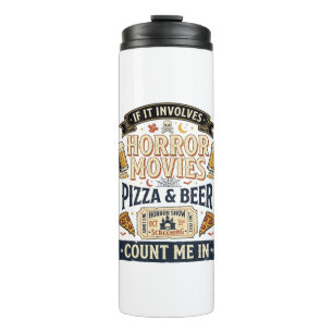 Bouteilles Isothermes Films d'horreur Pizza Bière Drôle Halloween_1