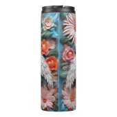 Bouteilles Isothermes Flamant rose 3d avec fleurs (Dos)