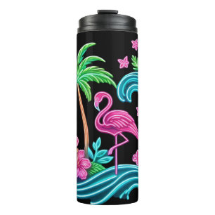 Bouteilles Isothermes Flamant rose de néon tropical