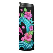 Bouteilles Isothermes Flamant rose de néon tropical (Tourné sur la droite)