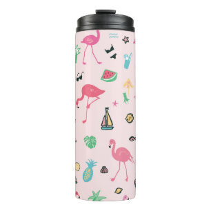 Bouteilles Isothermes Flamant rose été : Vibrant Motif d'oiseaux