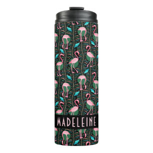 Bouteilles Isothermes Flamant rose Tropical Cute Black Pink Motif person