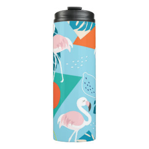 Bouteilles Isothermes Flamant rose Tropical, Motif Vintage tendance.