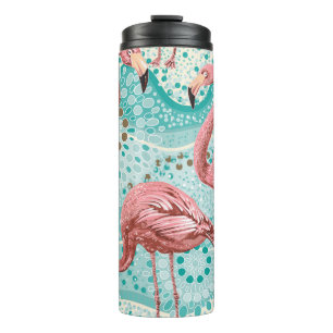 Bouteilles Isothermes Flamant rose Tropical : Papier peint Floral Vintag