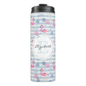 Bouteilles Isothermes Flamant rose Whimsical et ananas Motif Monogramme (Devant)