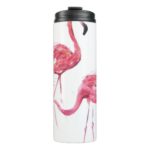 Bouteilles Isothermes Flamants roses aquarelle, Design élégant.