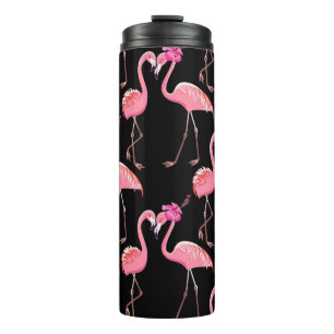Bouteilles Isothermes Flamants roses roses : Arrière - plan noir Vintage