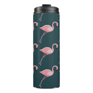 Bouteilles Isothermes Flamants roses sur motif bleu vintage sans soudure