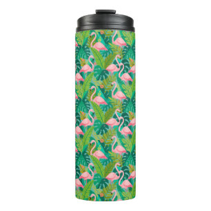 Bouteilles Isothermes Flamants roses tropicaux Feuillage de la jungle