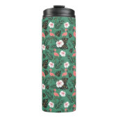 Bouteilles Isothermes Flamingo seamless pattern pink on green background (Devant)