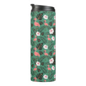 Bouteilles Isothermes Flamingo seamless pattern pink on green background (Tourné sur la droite)