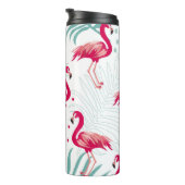 Bouteilles Isothermes Flamingo tropical et feuille, motif d'été. (Tourné sur la droite)