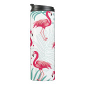 Bouteilles Isothermes Flamingo tropical et feuille, motif d'été. (Tourné sur la droite)