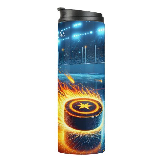 Bouteilles Isothermes Flamme Hockey Puck Objectif Explosion (Tourné sur la droite)