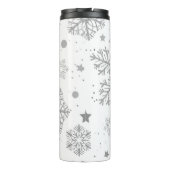 Bouteilles Isothermes Flammes de neige en argent sur blanc (Dos)