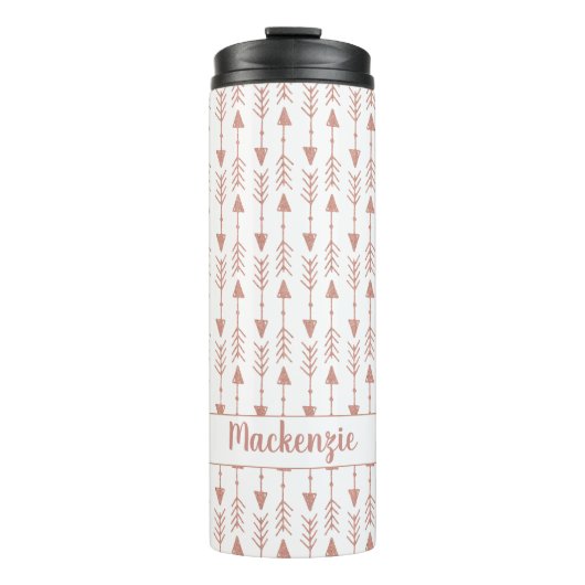 Bouteilles Isothermes Flèches Tribales Chic Rose Gold Foil | Ajouter Vot (Devant)