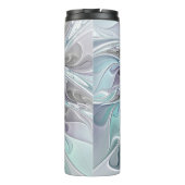 Bouteilles Isothermes Fleur Abstraite Fractale Moderne Avec Bleu (Dos)
