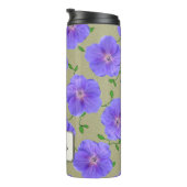 Bouteilles Isothermes Fleur bleue de jardin botanique tout nom (Tourné sur la droite)