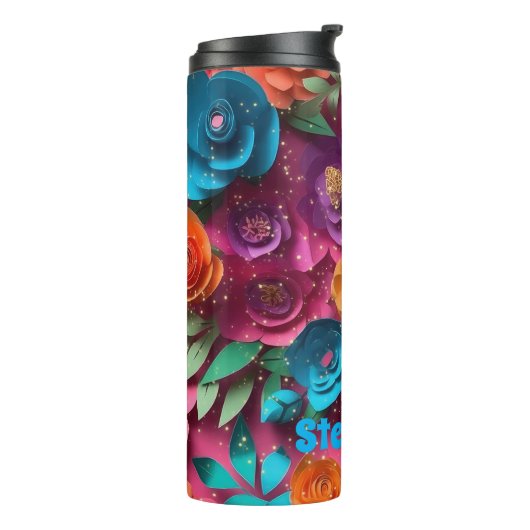 Bouteilles Isothermes Fleur colorée (Tourné sur la gauche)